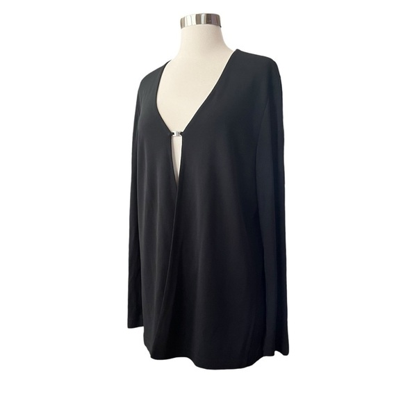 Valerie Stevens Black Cardigan Womens Size M Hook Eye Minimalist Career Travel - Picture 5 of 6
